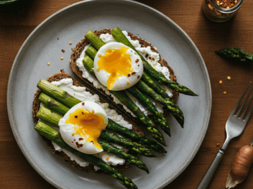 Quick Asparagus & Egg Toast with Ricotta – Nourishing Lazy Sunday Breakfast