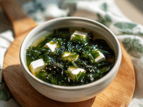 Comforting Seaweed and Tofu Soup, Vegetarian & Immune-Boosting Recipe Inspired by Asian Home Cooking