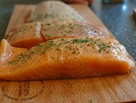 salmon, salmon fillet, nature, fish, salmon on wooden board, grilling fish